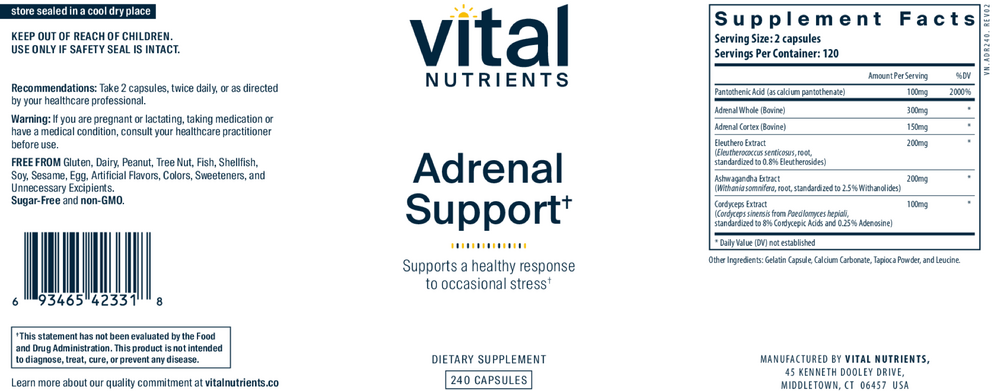 Adrenal Support 240 Capsules