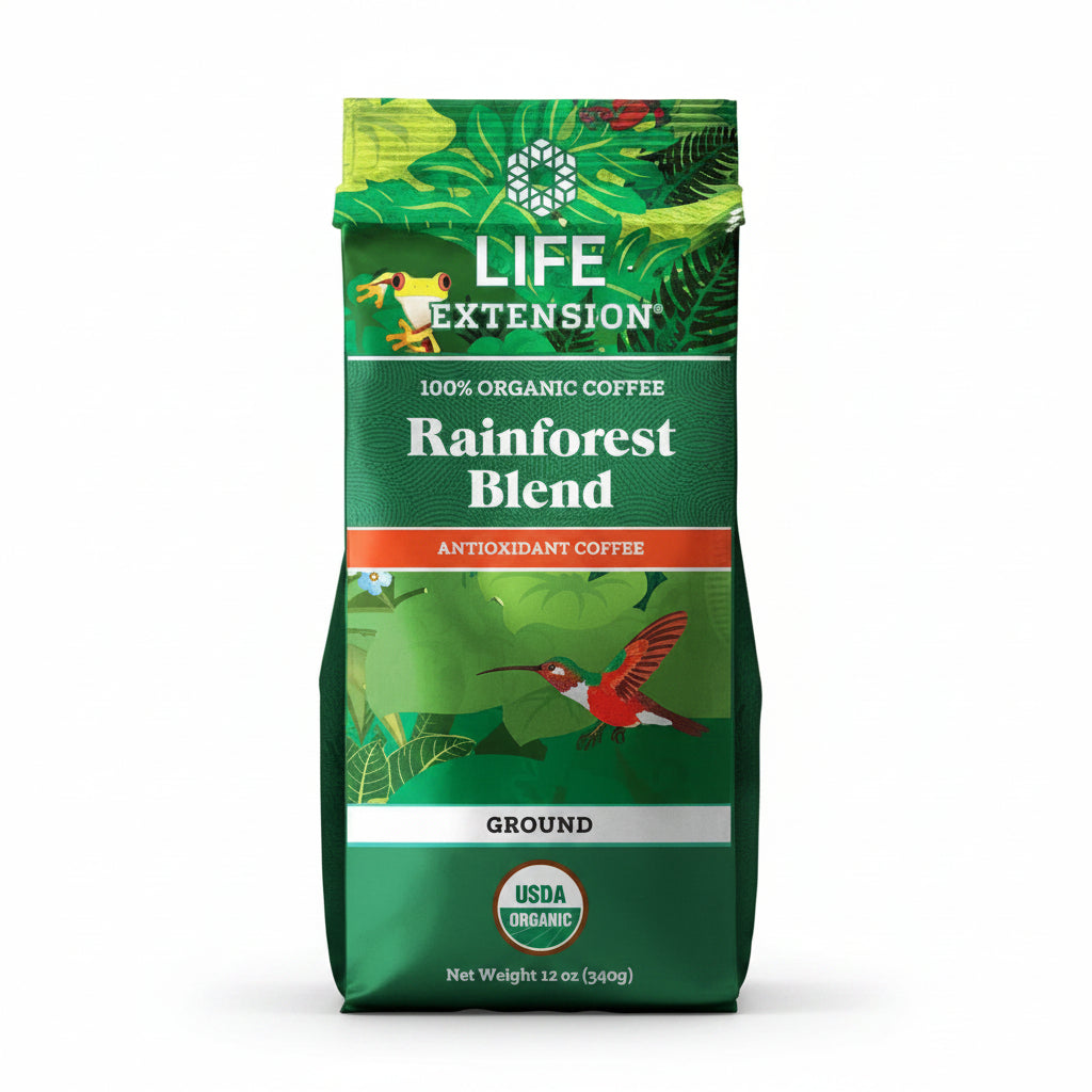 Coffee Rainforest Blend, Breakfast Blend, Caffeinated