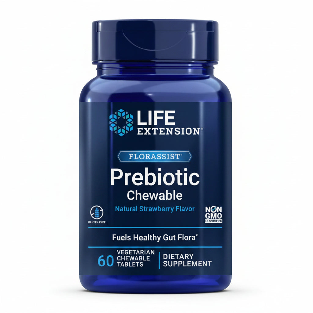 FLORASSIST® Prebiotic Chewable (Strawberry), 60 chewable tablets