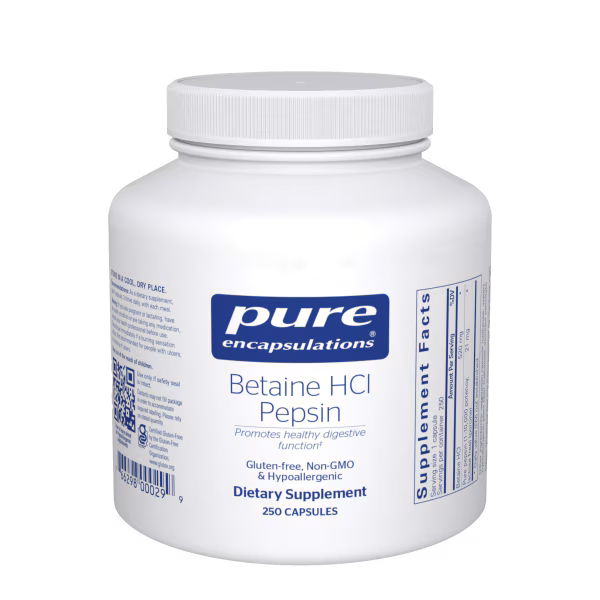 Betaine HCL with Pepsin, 250 caps